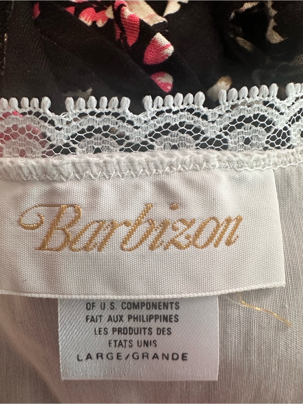 Barbizon Embroidered with Pinch Pleated Soft Pink Lace-Trim Nightgown - Picture 12 of 15